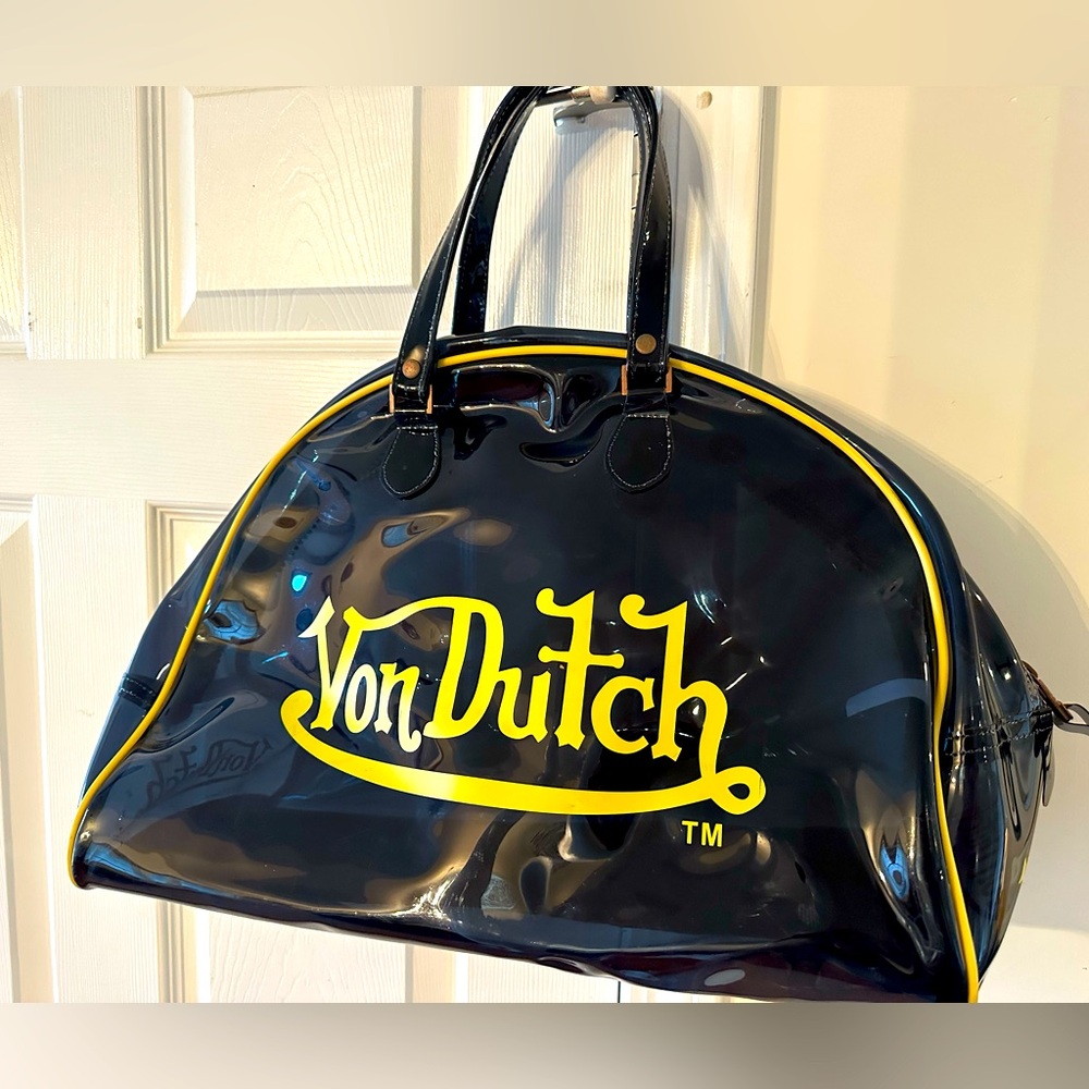 Vintage Y2K Von Dutch Blue/Clear Large Bowler Bag